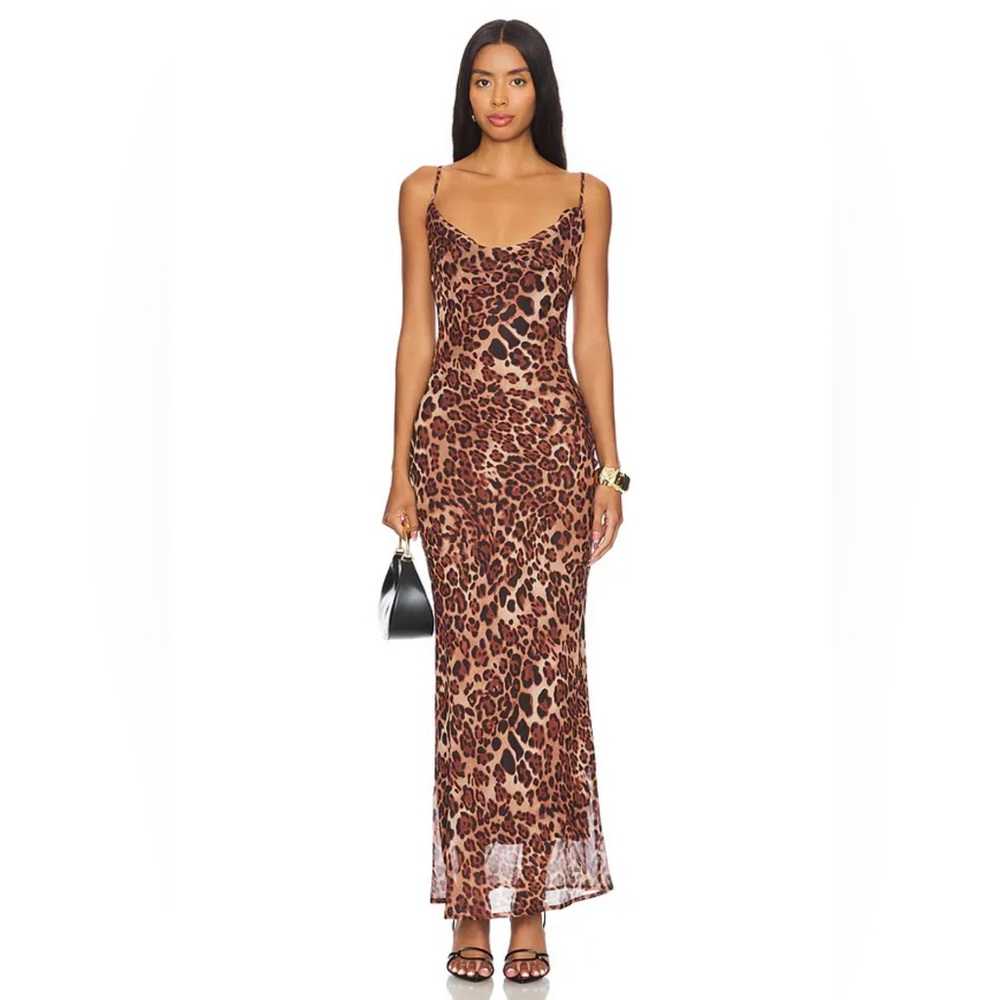 SNDYS Skin Maxi Dress in Leopard Size Small